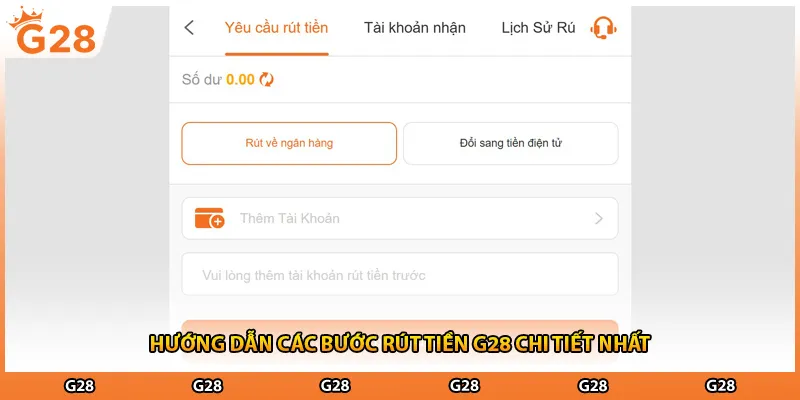 Hướng dẫn các bước rút tiền G28 chi tiết nhất